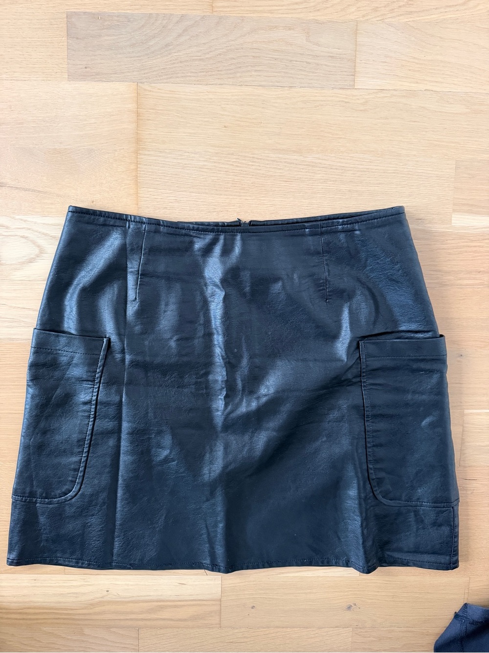 Reserved Black Leather Mini Skirt